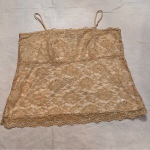 New York & Company Gold Lace Cami Tank Sz M NWOT Y2K 90s